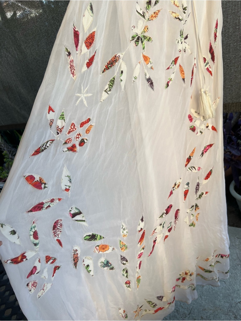 FARM Rio Quintana Maxi Dress with Multicolor Floral Cutouts - Picture 5 of 7